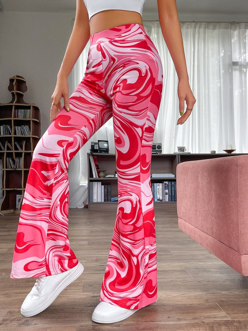 EZwear Pantalones acampanados con estampado