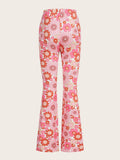 Pantalones acampanados 90s con estampado floral