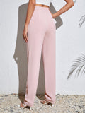 Tall pantalones unicolor con diseno de fruncido