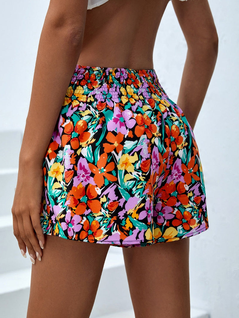 VCAY Shorts de pierna ancha con estampado floral