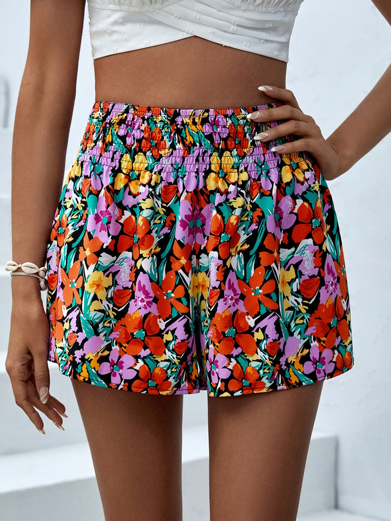 VCAY Shorts de pierna ancha con estampado floral