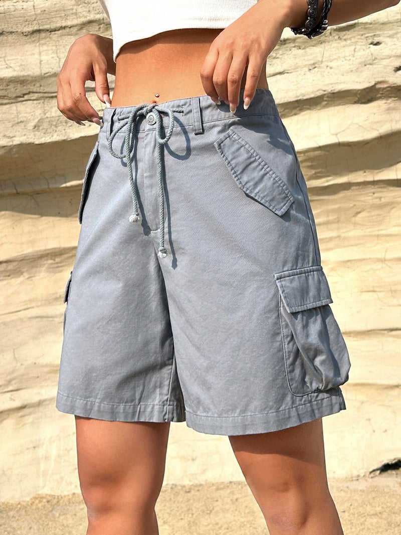 EZwear Shorts occidental cowgirl con bolsillo lateral con solapa de cintura con cordon cargo