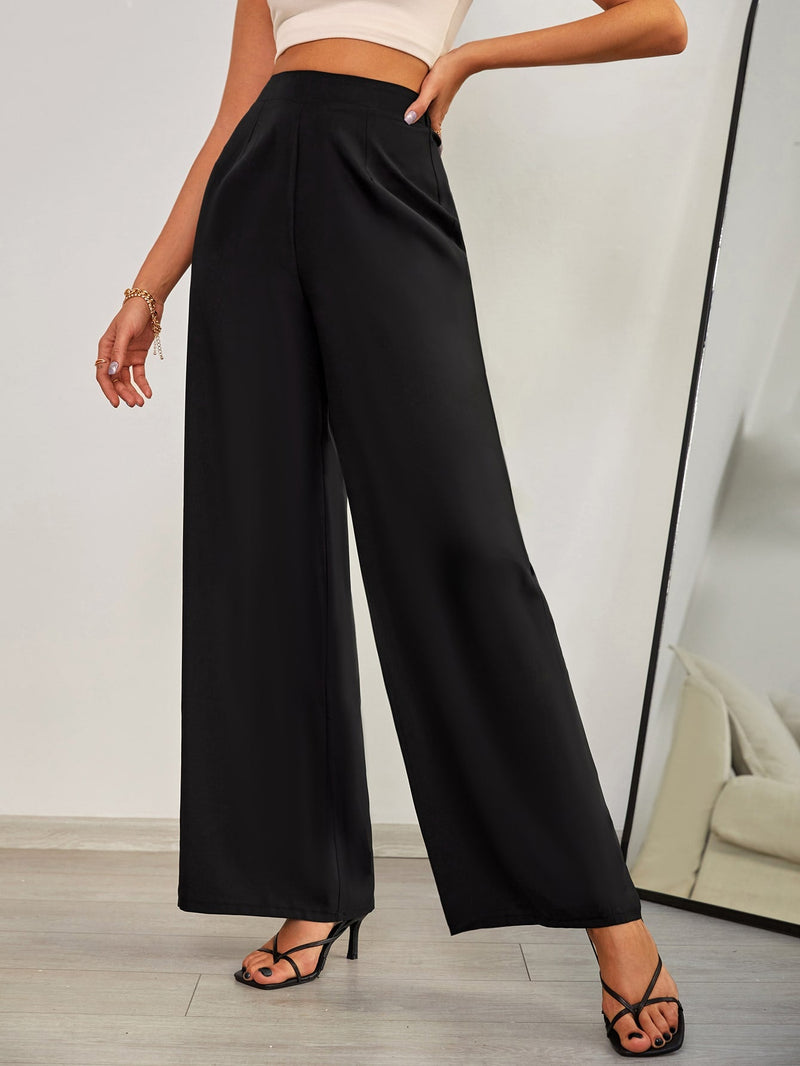 Pantalones de pierna ancha de talle alto