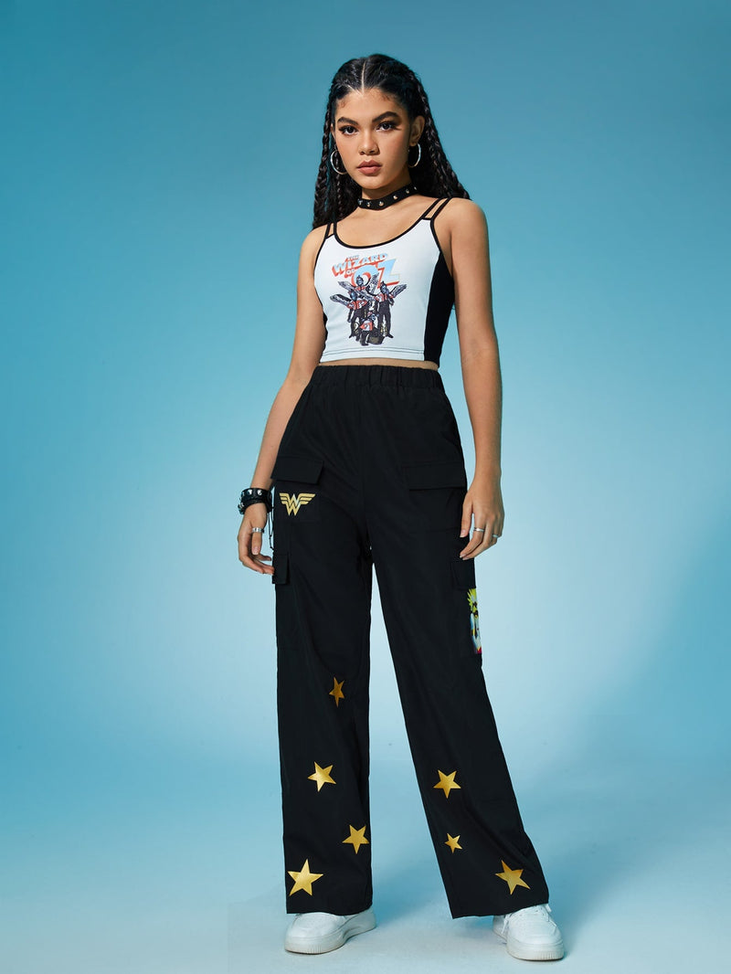 Warner Bros 100 Years X  Pantalones cargo con estampado de estrella