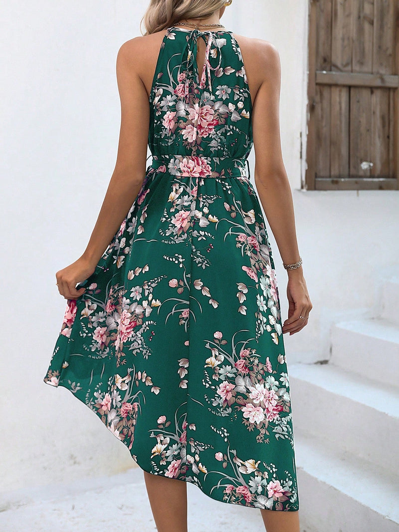 VCAY Vestido halter con estampado floral