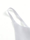 Leisure Sujetadores monocromaticos de alta elasticidad sin costuras diseno acanalado livianos y comodos-Blanco