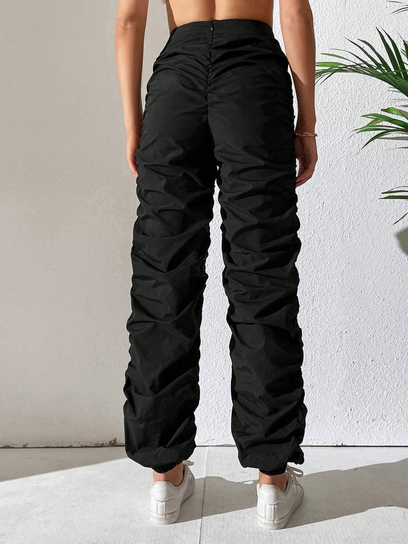 Tall Pantalones de cintura con cordon fruncido