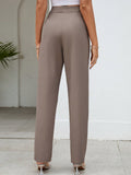 Tall pantalones unicolor de talle alto con cremallera