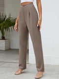 Tall pantalones unicolor de talle alto con cremallera