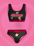 The Powerpuff Girls | ROMWE Set de lenceria con estampado de dibujos animados unido en contraste
