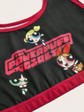 The Powerpuff Girls | ROMWE Set de lenceria con estampado de dibujos animados unido en contraste