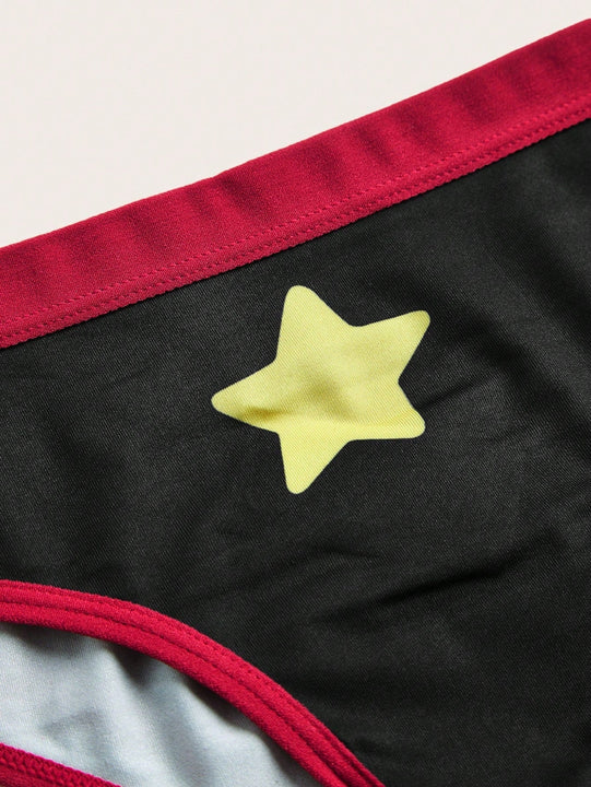 The Powerpuff Girls | ROMWE Set de lenceria con estampado de dibujos animados unido en contraste