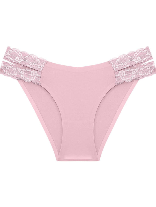 FINETOO 1 Pieza Braguita Triangular Sin Costuras, De Encaje Y Color Solido Para Mujeres