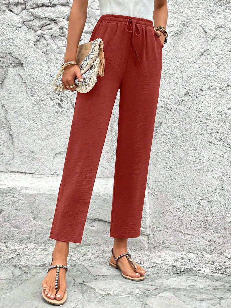 Lune pantalones elegantes de talle alto y largo con estampado de leopardo vintage, de uso casual y para la oficina, con tobillo entallado