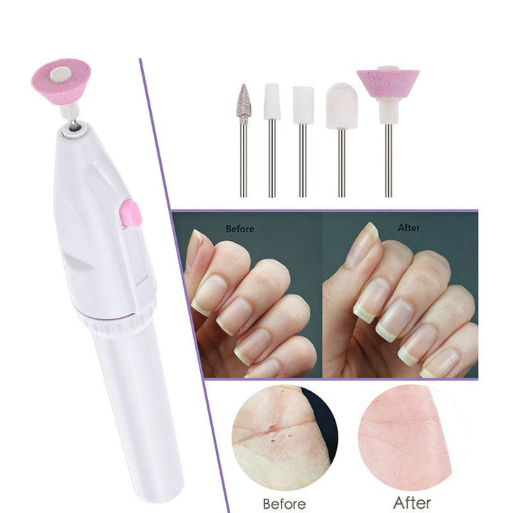 Kit Profesional para Salón de Uñas | Amoladora Eléctrica 5 en 1 con Cabezales y Polidores para Manicura y Pedicura