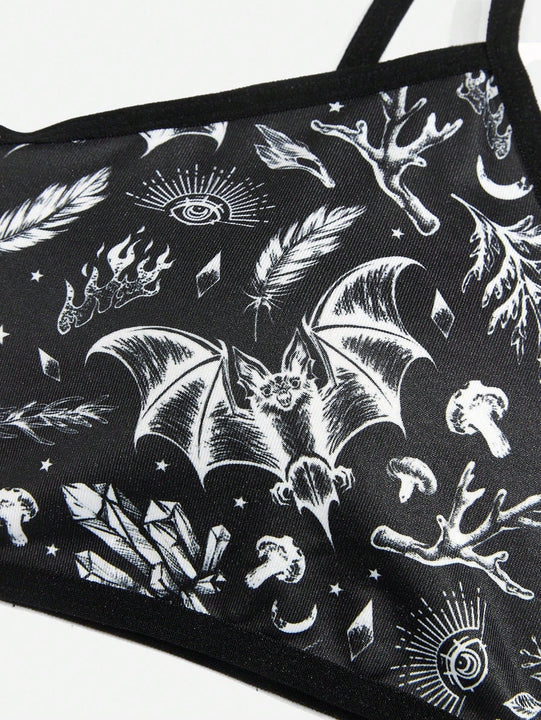 ROMWE Goth Sujetador con estampado