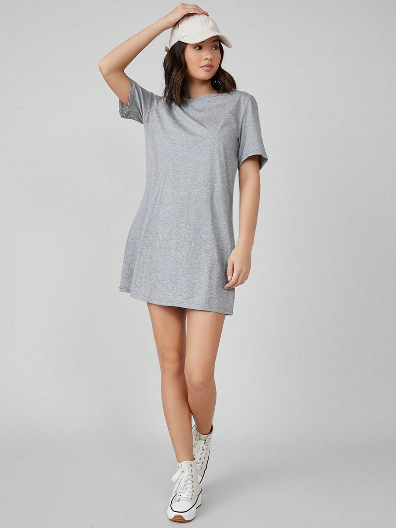 BASICS Vestido camiseta unicolor de 100% algodon