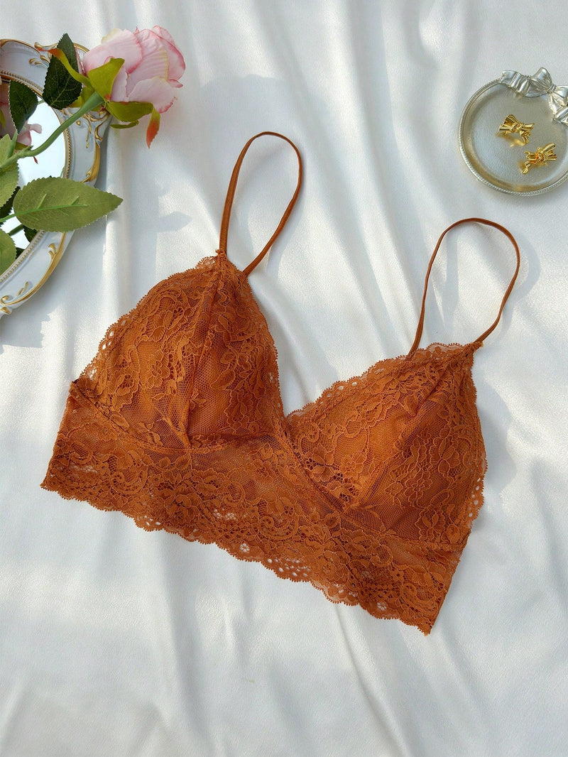 Lenceria Bralette De Encaje Floral