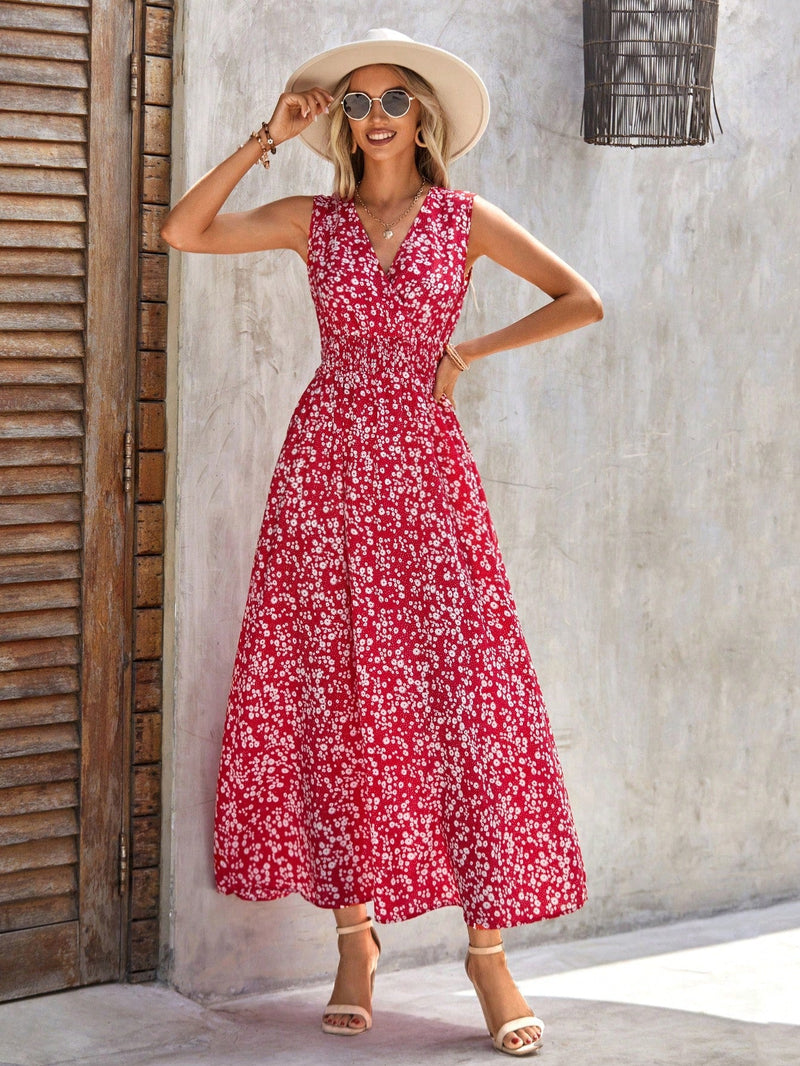 Clasi Vestido Envolvente Fruncido floral de margarita Bohemio