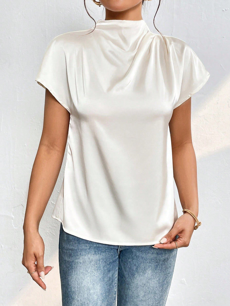 PETITE Blusa de manga murcielago de Satin