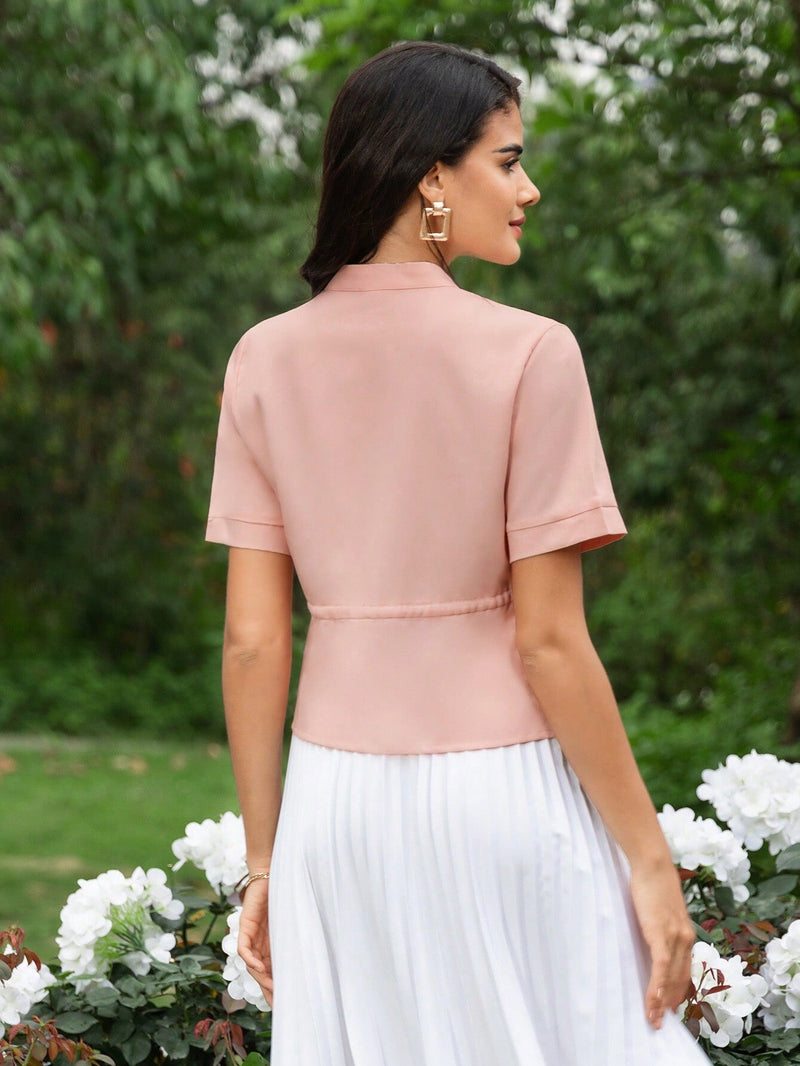 Blusa de cintura con cordon