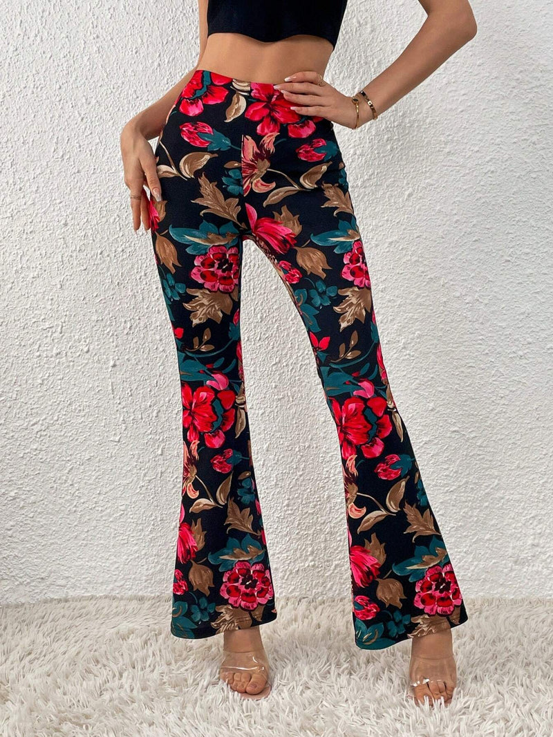 Prive Pantalones acampanados con estampado floral