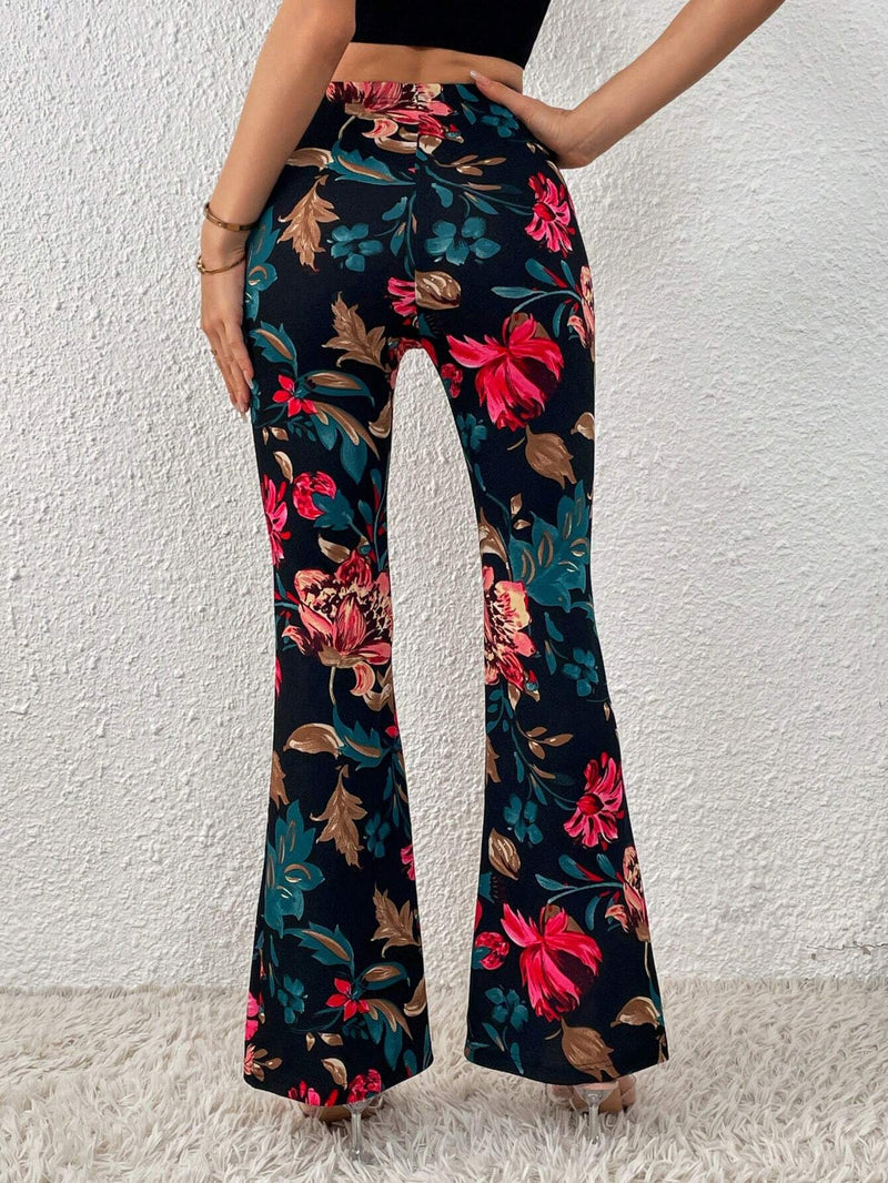 Prive Pantalones acampanados con estampado floral