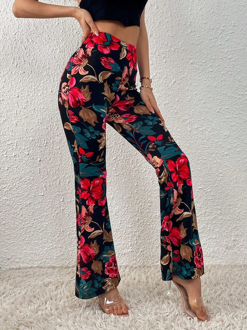 Prive Pantalones acampanados con estampado floral