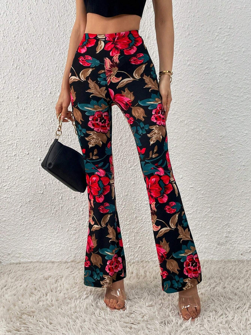 Prive Pantalones acampanados con estampado floral