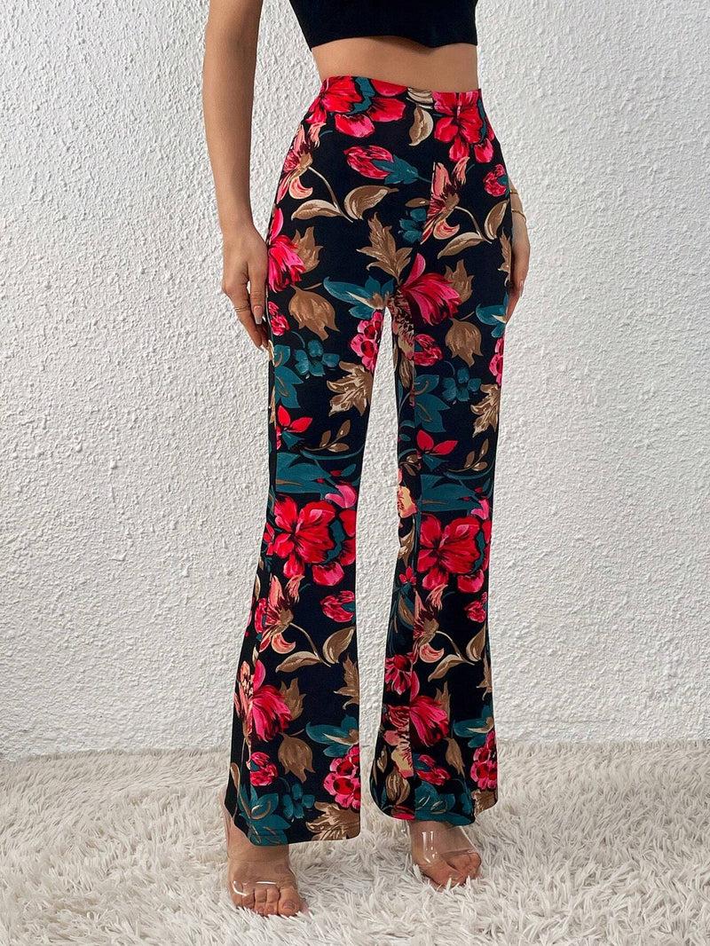 Prive Pantalones acampanados con estampado floral