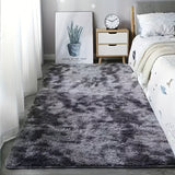 1pc Alfombra de Área Ultra-Suave y Peluda con Base Antideslizante - Poliéster Gris Claro Acogedor, Lavable a Mano, Alfombra de Peluche Rectangular para Decoración de Dormitorio y Sala de Estar, Alfombras para Sala de Estar