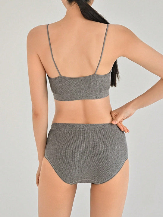 Set de lenceria unicolor tejido de canale