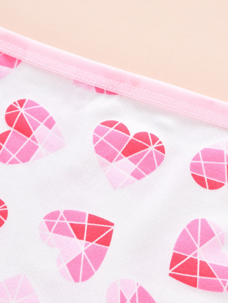 7 piezas Calzoncillos con corazon & con estampado de rayas