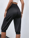 Pantalones de Mujer Bolsillo Nudo Liso Casual