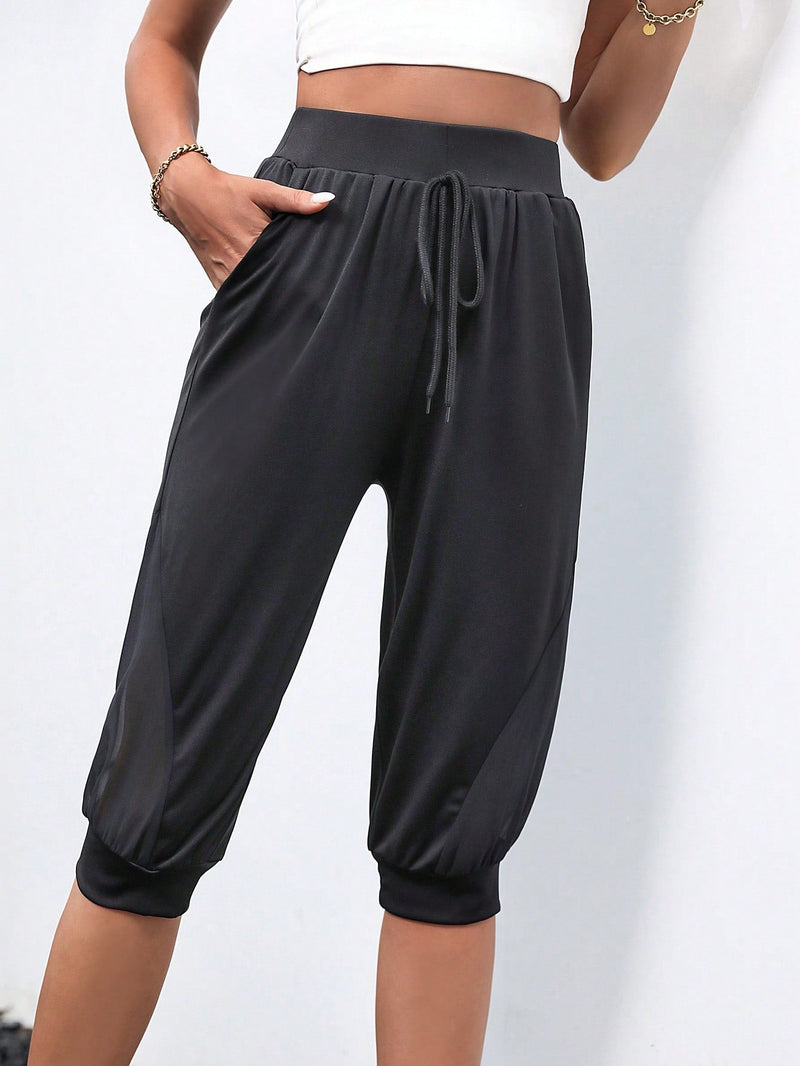 Pantalones de Mujer Bolsillo Nudo Liso Casual