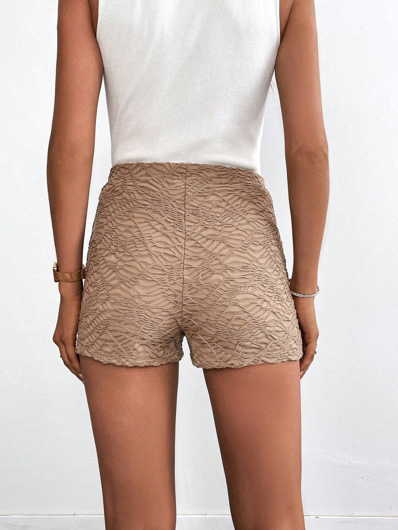 Prive Shorts con diseno de boton con textura