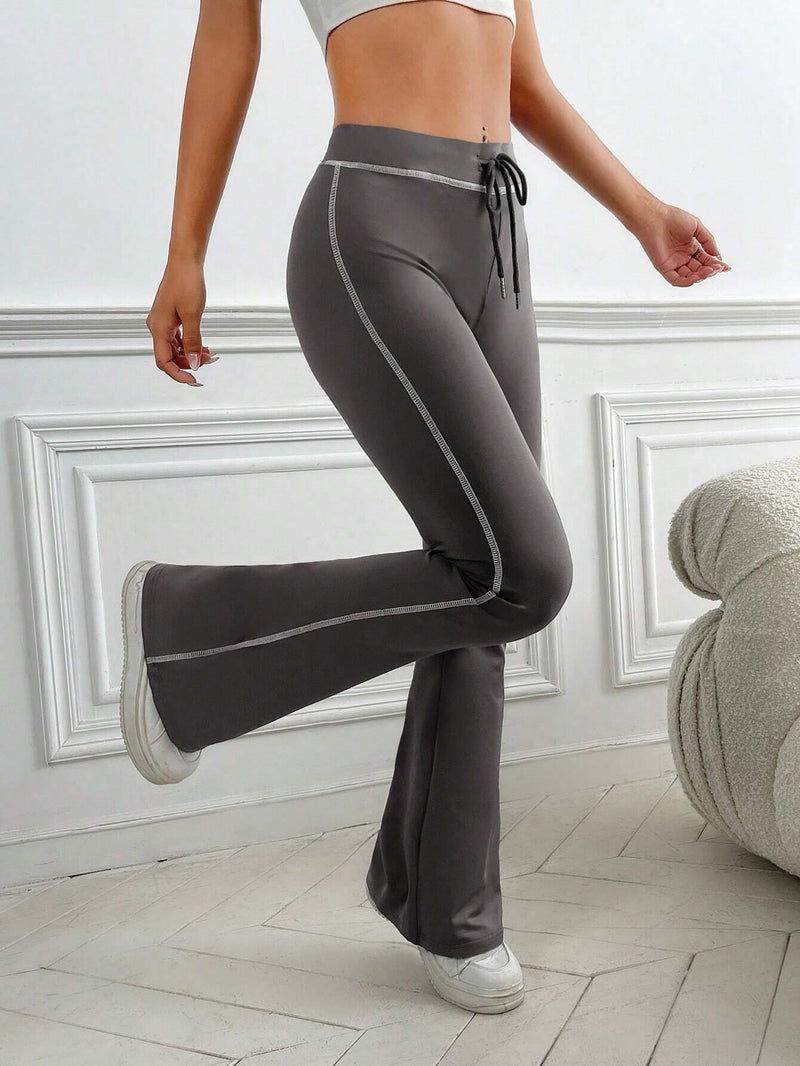 EZwear Pantalones acampanados con puntada de cintura con cordon