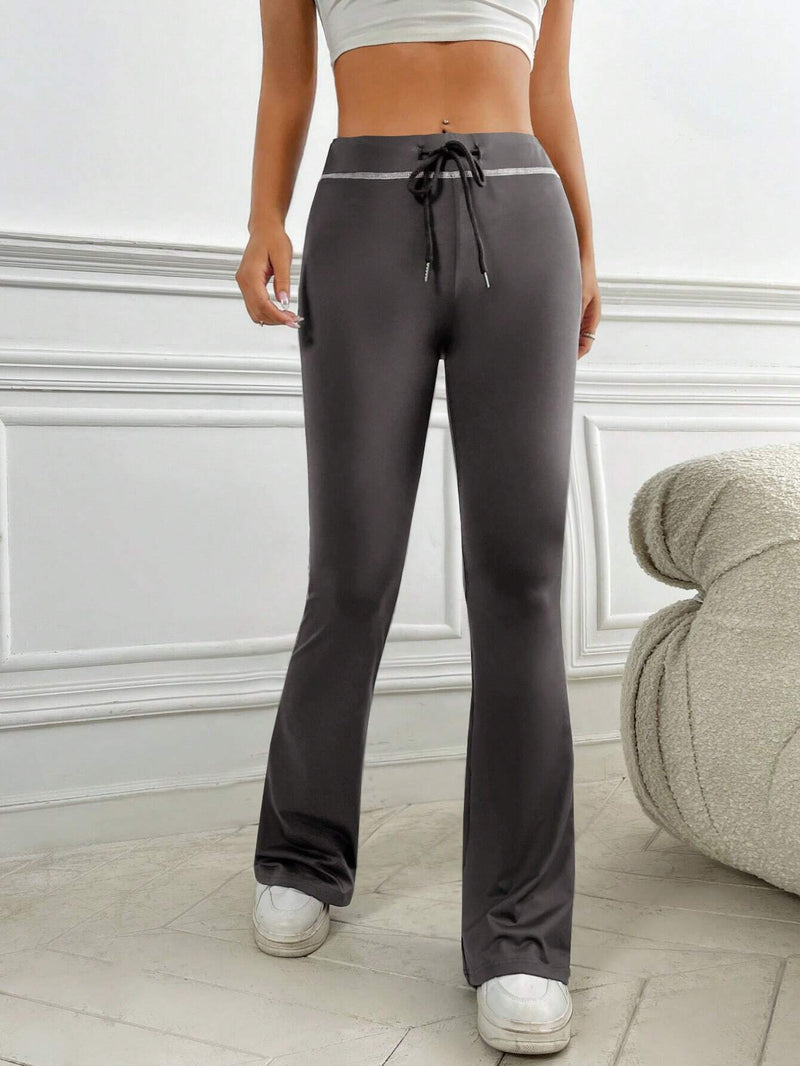 EZwear Pantalones acampanados con puntada de cintura con cordon