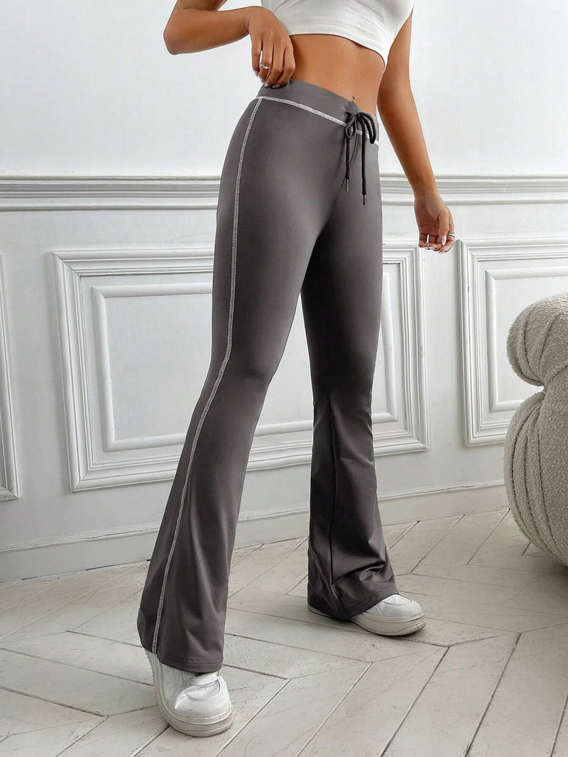 EZwear Pantalones acampanados con puntada de cintura con cordon