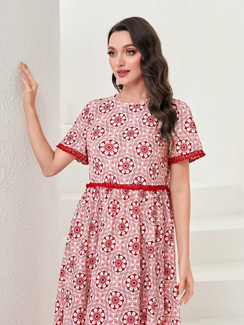 Mulvari Vestido smock con estampado floral