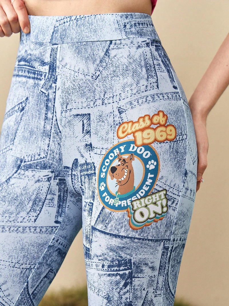 SCOOBY-DOO X  Pantalones acampanados con estampado de letra y dibujos animados