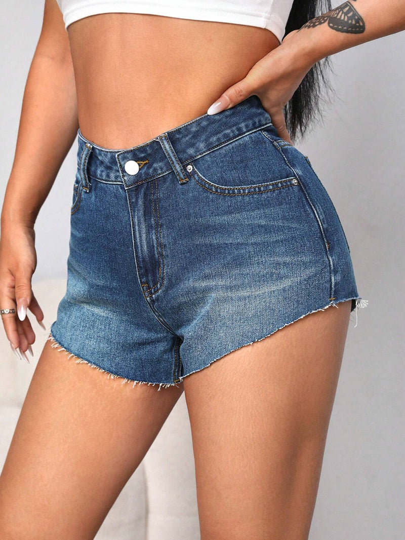 EZwear Shorts en mezclilla bajo crudo