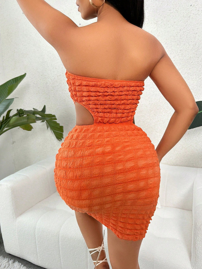 SXY Vestido ajustado tubo de cintura con abertura