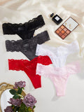 Underwear&sleepwear basics 5 paquetes de lenceria de encaje con contrastes y bragas