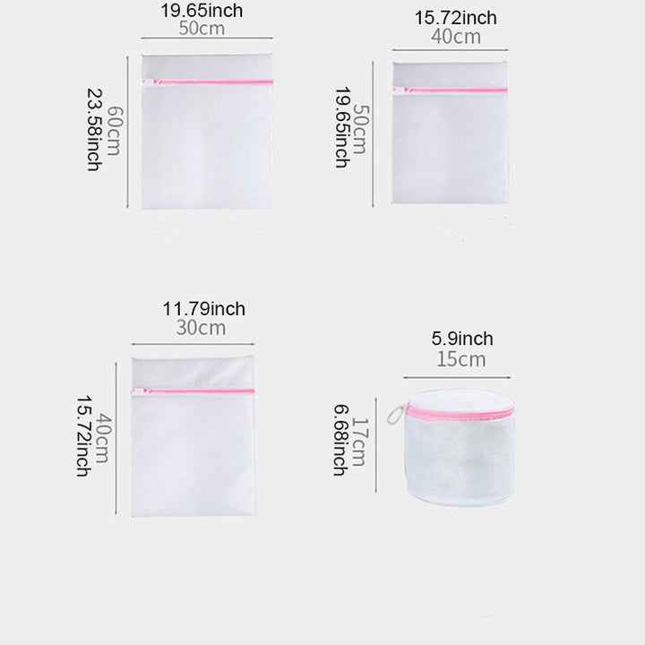 4pzas/set Bolsa de lavandería de malla, de almacenamiento para lavado de ropa con Cremallera, Especialmente adecuado para ropa interior