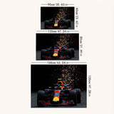 Alfombra de Área con Diseño de Coche de Fórmula 1 - Antideslizante, Lavable a Máquina para Sala de Estar, Dormitorio, Oficina - Decoración Vibrante en 3 Tamaños