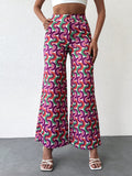 Pantalones de pierna ancha con estampado