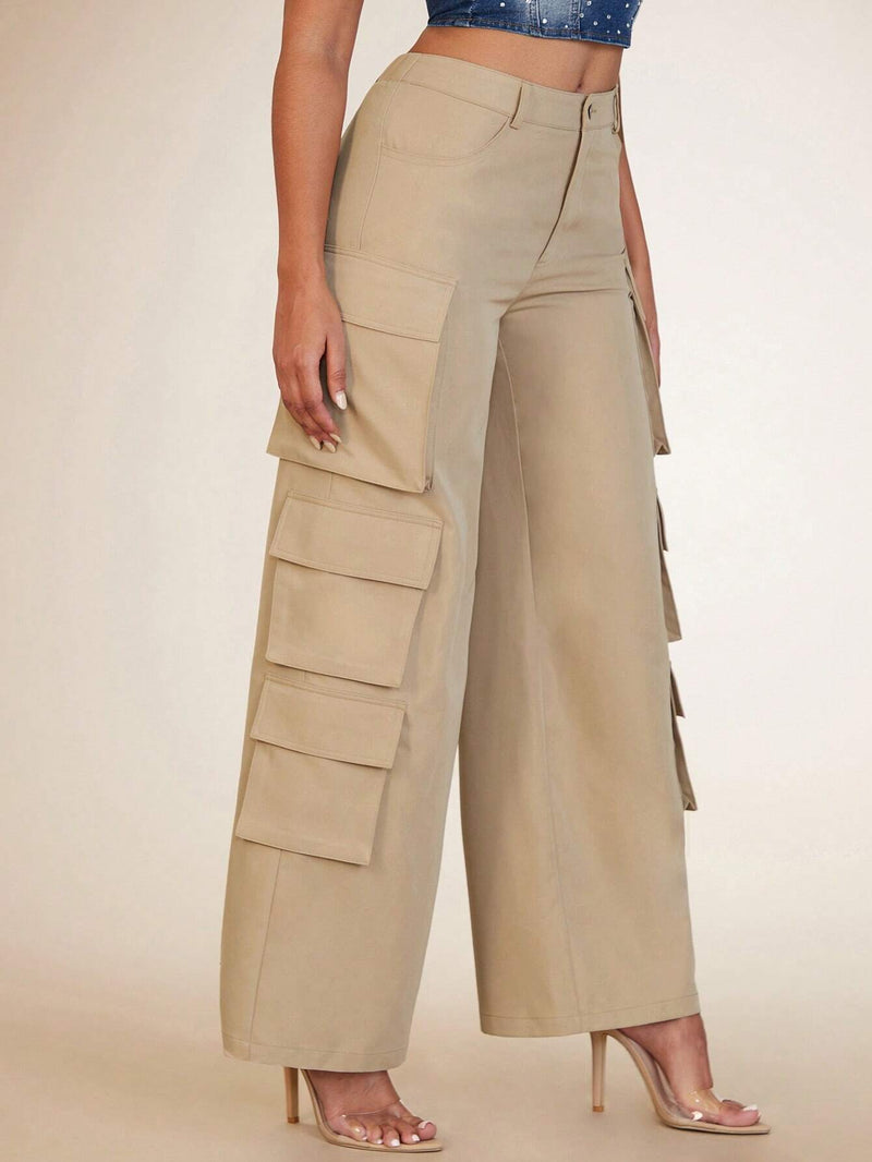 BAE Pantalones cargo con bolsillo lateral con solapa