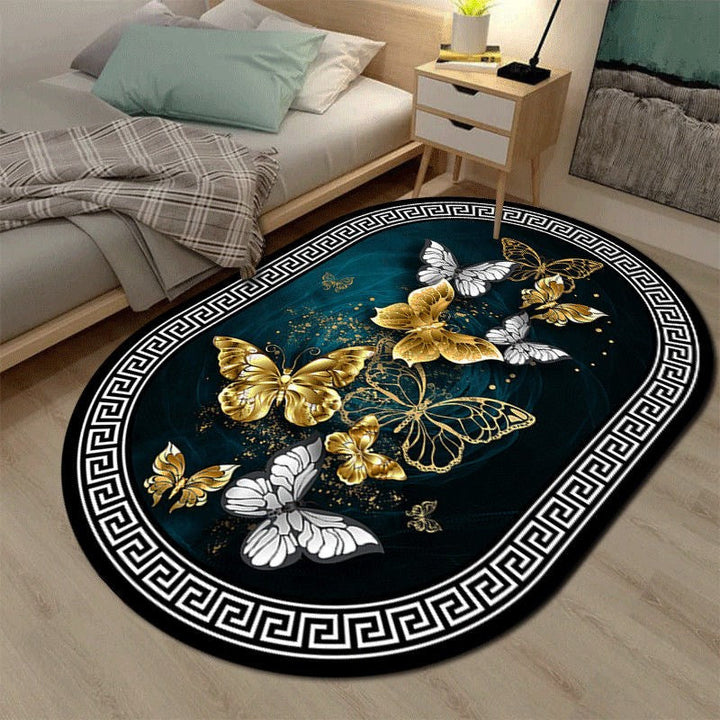 1pc Alfombra de estilo chino antideslizante y lavable, decoración de salón de lujo ligero Alfombra grande de área, poliéster 100.00% Hecha a máquina con respaldo de vinilo Pila baja Uso interior