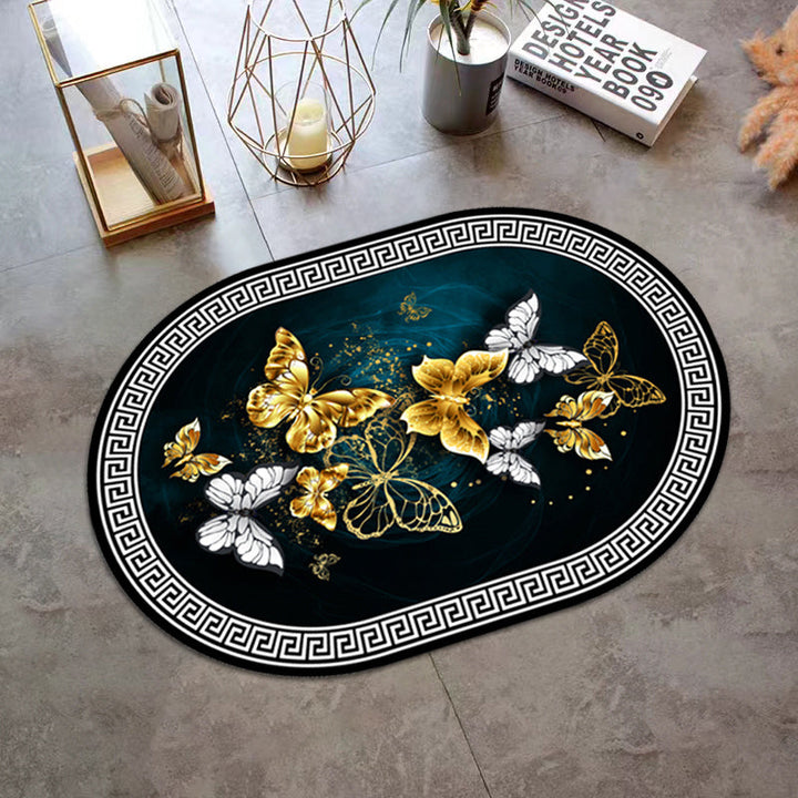 1pc Alfombra de estilo chino antideslizante y lavable, decoración de salón de lujo ligero Alfombra grande de área, poliéster 100.00% Hecha a máquina con respaldo de vinilo Pila baja Uso interior